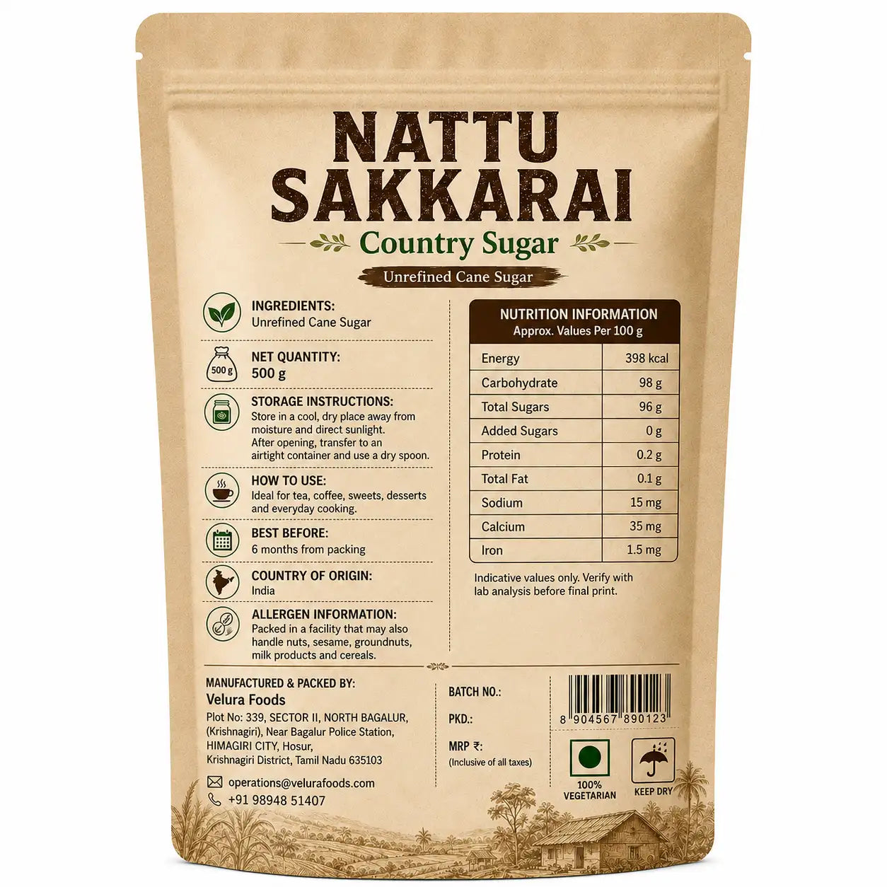 Nattu Sakkarai – Unrefined Cane Sugar